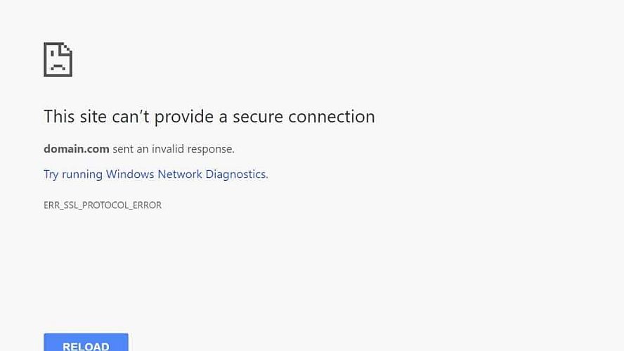 This Site Can’t Provide a Secure Connection' Issue